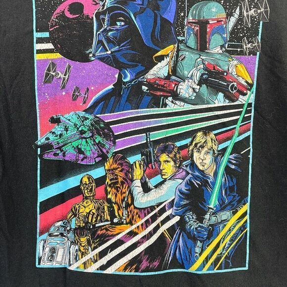 Fifth Sun Men's Star Wars Graphic Print Short Sleeve T-Shirt Black Large - Picture 2 of 5